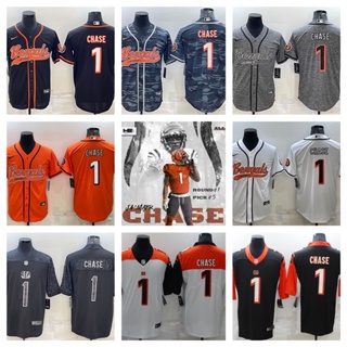NFL Cincinnati Bengals JaMarr Chase เสื้อยืดเสื้อสปอร์ต