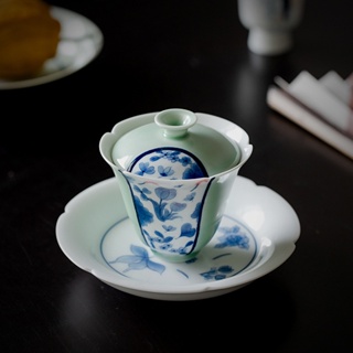 Meiqing เครื่องชงชาเซรามิค ลายผีเสื้อ ดอกไม้ ซานไก ไก้หวัน