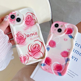 เคสโทรศัพท์มือถือนิ่ม ลายดอกกุหลาบ สีชมพู สําหรับ Xiaomi Redmi Note 12 11 10 9 8 Pro 12S 11S 10S Note12 Redmi 12 9A 9C 9T 10C 12C 10 Mi 11 Lite Poco M3 Poco X3 NFC X3 Pro X5 C50 C55 ฝาหลัง TPU