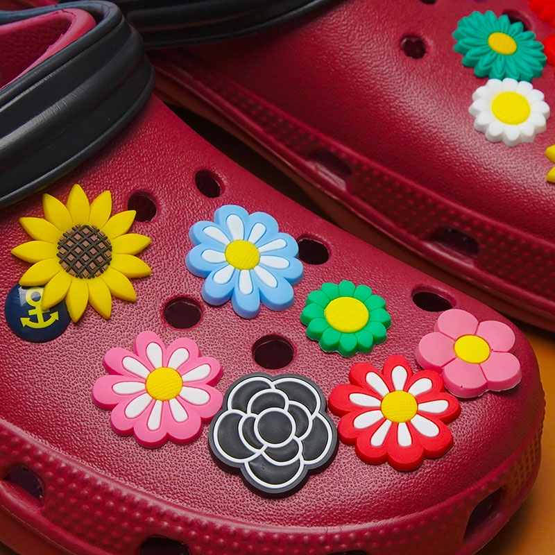 พร้อมส่ง-กระดุม-รูปดอกทานตะวัน-สีสันสดใส-สําหรับรองเท้า-crocs-jibbitz-pins-diy