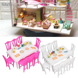 NAVEE ชุดโต๊ะอาหารบ้านตุ๊กตา 1:12 สำหรับเด็ก ขยายความรู้ความเข้าใจโต๊ะอาหารจิ๋วที่สวยงาม