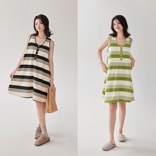 【Dress Oversize】(50-150 กก.) ชุดมินิเดรสแขนกุด ทรงหลวม ลายทาง สไตล์เกาหลี แฟชั่นฤดูร้อน สําหรับผู้หญิง