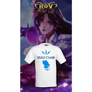 สไตล์ใหม่ เสื้อยืดสีขาว ROV ลาย Diao Chan คอกลม