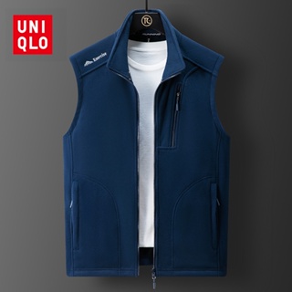 UNIQLO เสื้อกั๊กแจ็กเก็ต ผ้าฟลีซ บุฟองน้ํา ให้ความอบอุ่น เหมาะกับใส่กลางแจ้ง แฟชั่นฤดูใบไม้ร่วง และฤดูหนาว สําหรับผู้ชาย 2023 ไซซ์ L - 5XL