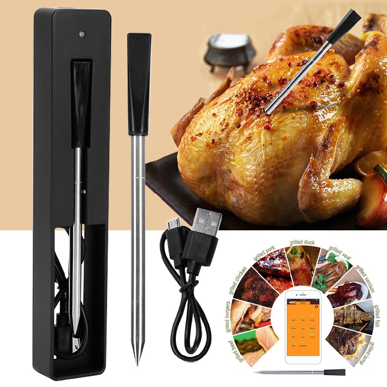 New Meat Food Steak Thermometer Dual Sensors Wireless BBQ Oven Grill