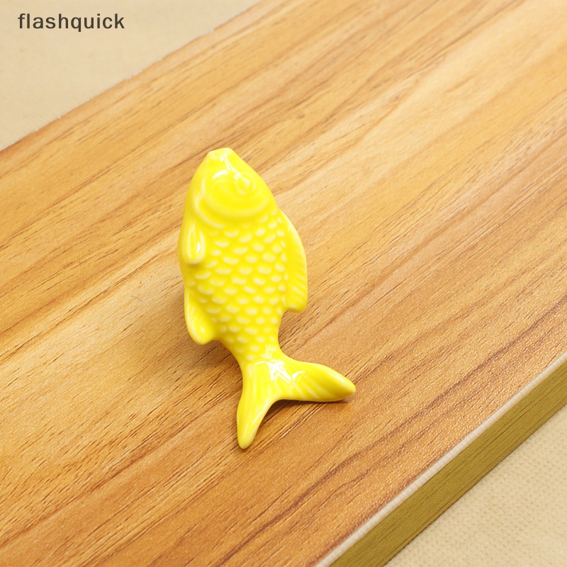 flashquick-ลูกบิดลิ้นชัก-เซรามิค-รูปปลา-สําหรับเด็ก-ตู้กับข้าว-เฟอร์นิเจอร์