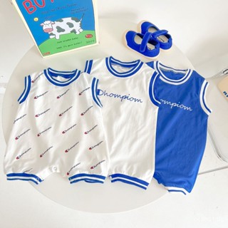 【ins Korean-champion Baby】ชุดจั๊มสูทรอมเปอร์ สไตล์เกาหลี แฟชั่นฤดูร้อน สําหรับเด็กผู้ชาย