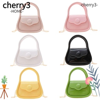 Cherry3 กระเป๋าสะพายไหล่ กระเป๋าถือ ขนาดเล็ก สีพื้น แฟชั่นสําหรับสตรี
