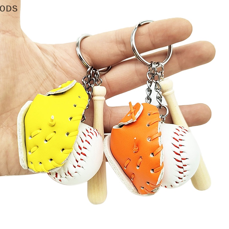 ods-มินิ-สามชิ้น-ถุงมือเบสบอล-ค้างคาว-พวงกุญแจ-กีฬา-รถ-พวงกุญแจ-od