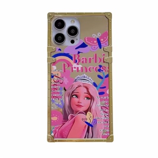 Barbie Mirror คดี OPPO Realme X3 Superzoom X50 X50Pro X7 Pro C53 C55 4G C30 C30S C15 C12 C11 8 5G C2 XT การ์ตูน ปกป้องเปลือก Cute Cartoon Butterfly Soft TPU Case
