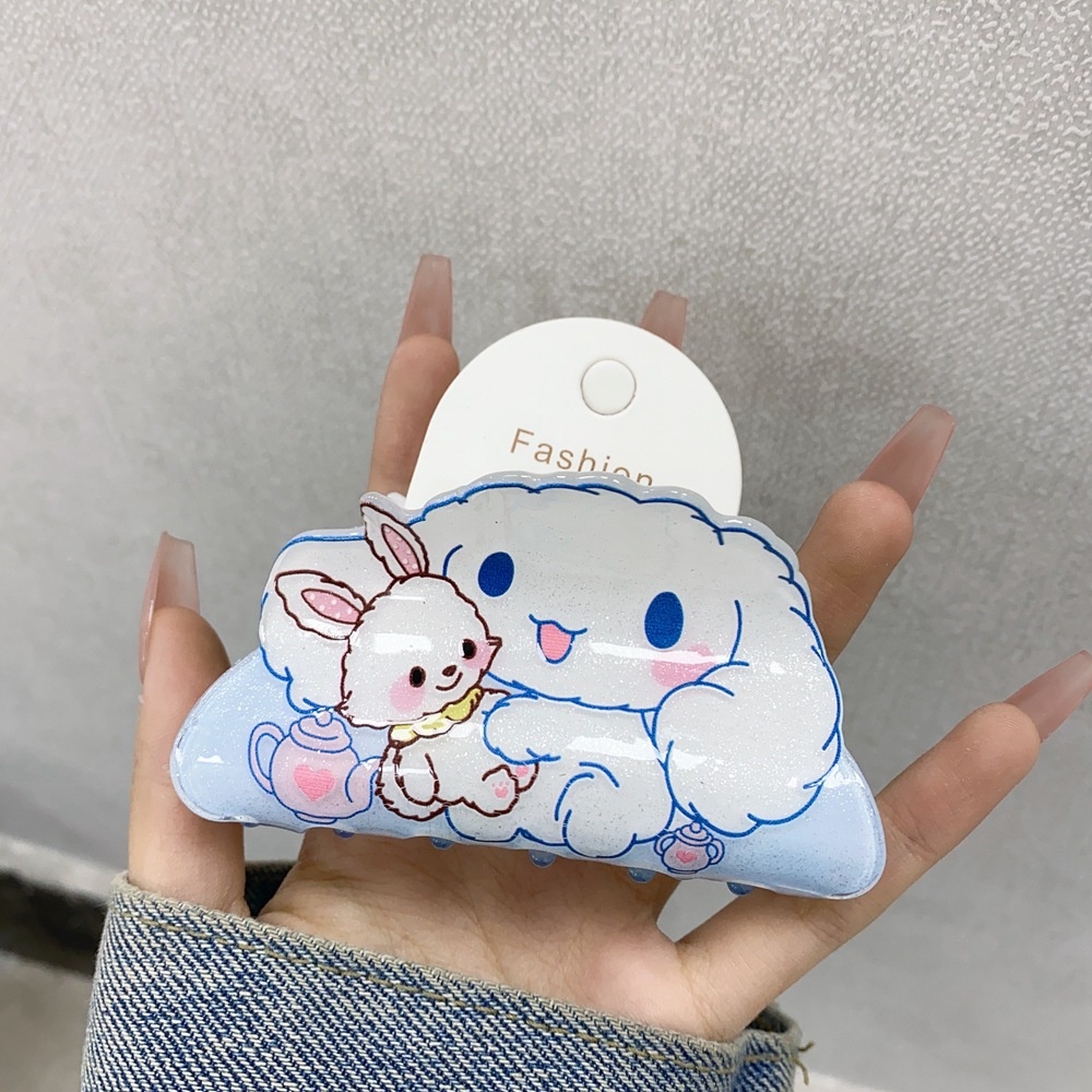 creative-sanrio-shark-explosive-hairpin-cartoon-cute-hello-kitty-kulomi-cinnamoroll-bangs-girl-heart-hairpin-for-gift-outdoor-decoration-cod