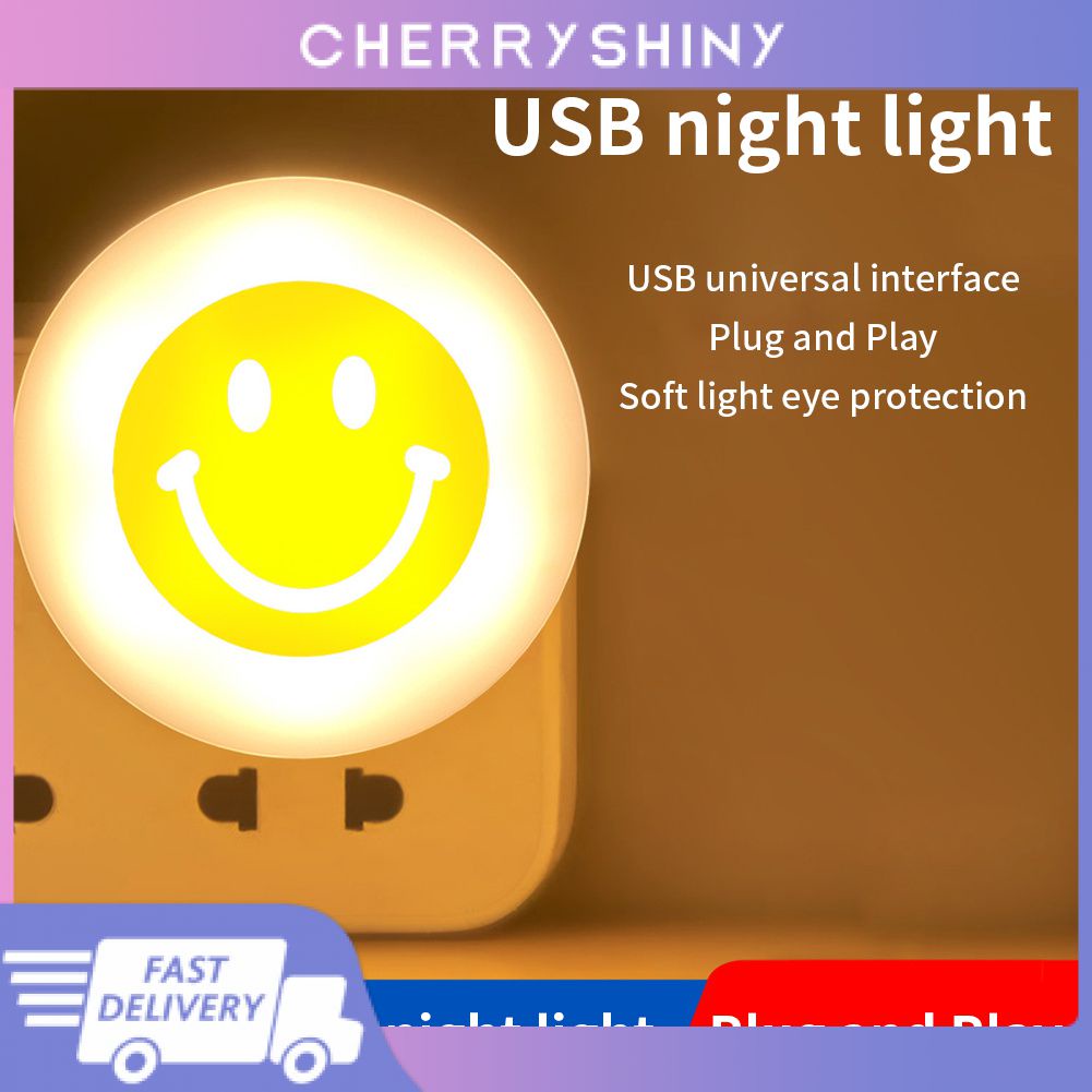 ใหม่-โคมไฟ-led-รูปหน้ายิ้ม-5v-ชาร์จ-usb-สําหรับอ่านหนังสือ-1-ชิ้น