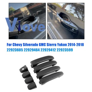 ฝาครอบมือจับประตูด้านนอก 4 ชิ้น 22923605 22929412 สําหรับ Chevy Silverado GMC Sierra Yukon 2014-2018 22929464 อะไหล่อุปกรณ์เสริม