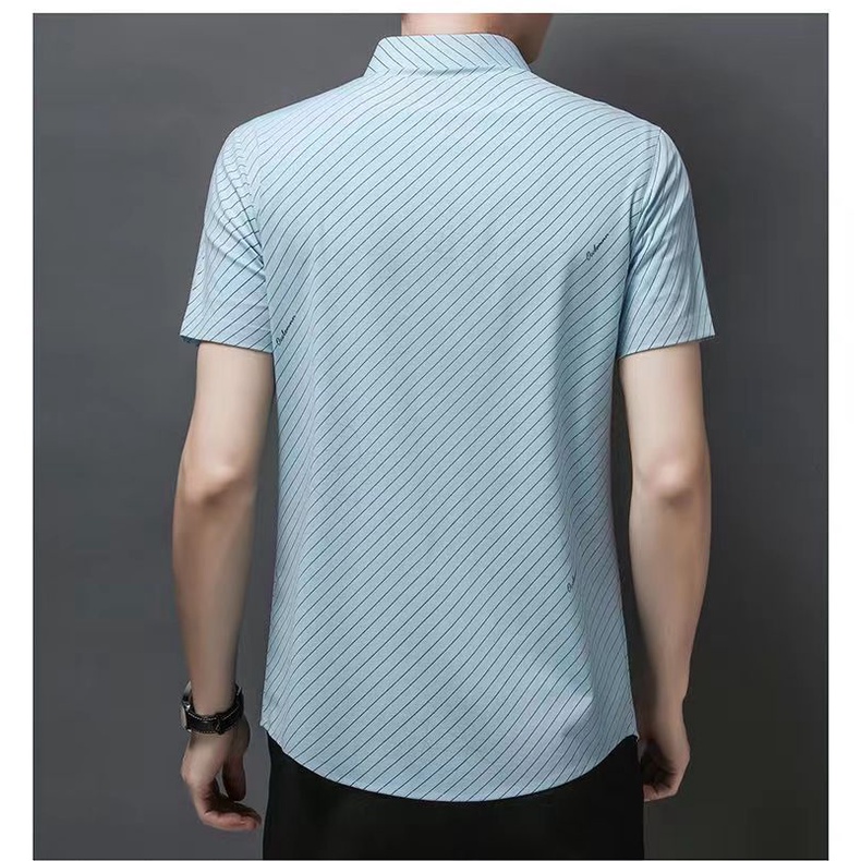 spot-ultra-high-cp-value-boys-shirts-2023-summer-new-short-sleeved-striped-ironing-shirts-casual-wrinkle-resistant-trend-shirts-mens-wear