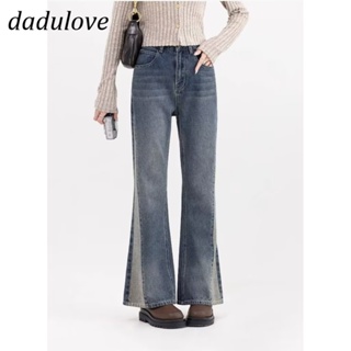 DaDulove💕 New American Ins High Street Splicing Micro Flared Jeans Niche High Waist Wide Leg Pants Trousers