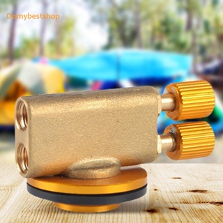[Domybestshop.th] อะแดปเตอร์วาล์วแก๊ส ทองเหลือง หัวคู่ แบบพกพา สําหรับตั้งแคมป์กลางแจ้ง