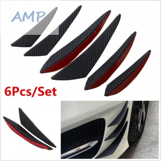 ⚡NEW 8⚡New Wing Lip Bumper Fins Synthetic Plastic 3 Pairs Vehicle Look Carbon Fiber