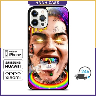 เคสโทรศัพท์มือถือ ลายแร็ปเปอร์หกเหลี่ยม 6ix9ine สําหรับ iPhone 14 Pro Max 13 Pro Max Samsung Galaxy Note10+ S21Ultra