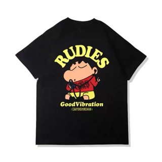 ราคาถูก Retro Crayon Shin-chan เสื้อยืดนักเรียนชายหญิงผ้าฝ้ายคอกลมพิมพ์ลายอนิเมะหลายแบบ เสื้อคู่