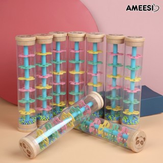 Ameesi นาฬิกาทรายสีรุ้ง เครื่องเคาะฝน ของเล่นเพื่อการศึกษาในช่วงต้น สําหรับเด็ก