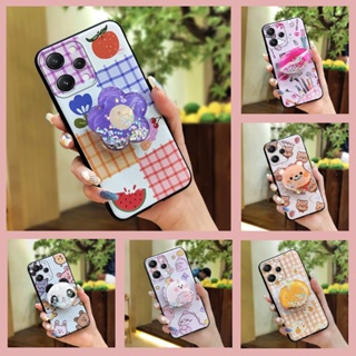 Back Cover Durable Phone Case For Redmi12 4G Kickstand Fashion Design Waterproof Cartoon Anti-knock Anti-dust TPU drift sand