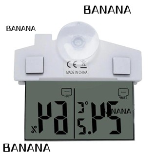 Banana1 เครื่องวัดอุณหภูมิความชื้นดิจิทัล หน้าจอ LCD พร้อมจุกสุญญากาศ ความแม่นยําสูง