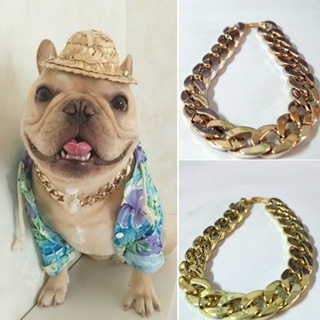 Fashionable Punk Style Gold Plated Dog Cat Collar Adjustable Length 36cm/142inch