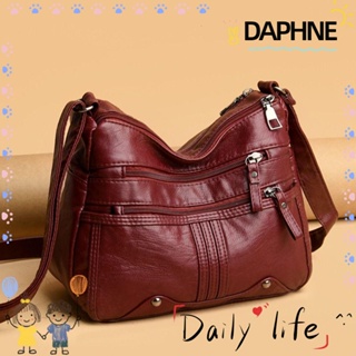 Daphne กระเป๋าสะพายไหล่ กระเป๋าถือ หนัง PU แบบนิ่ม เหมาะกับของขวัญ สไตล์เรโทร สําหรับสตรีวัยกลางคน