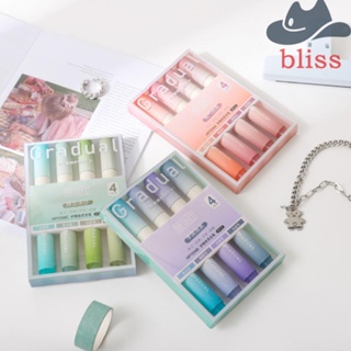 Bliss ปากกาไฮไลท์ ไล่โทนสี ทนทาน 4 ชิ้น ต่อชุด สําหรับนักเรียน สํานักงาน โรงเรียน