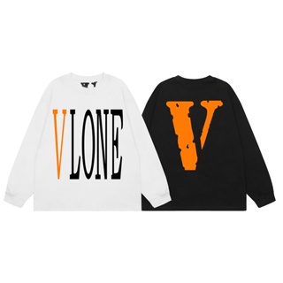 Vlone- โลโก้ตัวอักษร รูปตัว V ด้านหน้า และขนาดใหญ่ ด้านหลัง ดูดี และหลากหลาย สไตล์ unisex Jteww