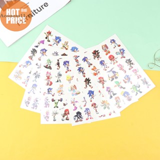 Aosuoas สติกเกอร์รอยสักชั่วคราว ลายการ์ตูนโซนิค กันน้ํา DIY สําหรับเด็ก