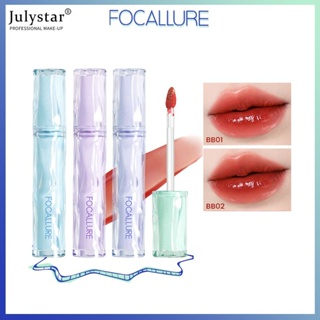 JULYSTAR FOCALLURE 9 สี Mirror Jelly ลิปกลอส Moisturizing Water Glossy Liquid ลิปสติก Waterproof Lasting Red Tint Lips เครื่องสำอางแต่งหน้าสำหรับผู้หญิง