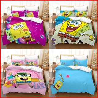 Fash SpongeBob 3in1 ชุดเครื่องนอน ผ้าปูที่นอน ผ้าห่ม ปลอกหมอน ห้องนอน หอพัก ซักได้ ป๊อป