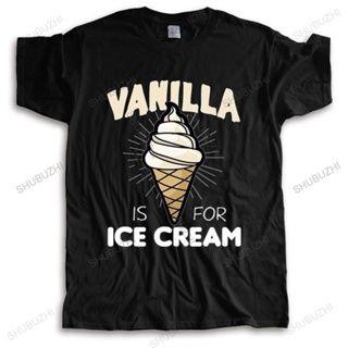 เสื้อยืดคอกลม เสื้อยืดแขนสั้น แขนสั้น แขนสั้นcrew neckใหม่ เสื้อยืดลําลอง แขนสั้น คอกลม พิมพ์ลายไอศกรีม Vanilla Is For I
