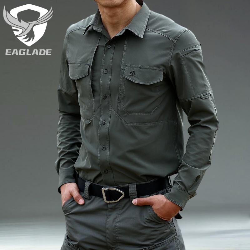 eaglade-เสื้อคาร์โก้ยุทธวิธี-qz7422-สีเขียว-แห้งเร็ว-ยืดหยุ่นได้