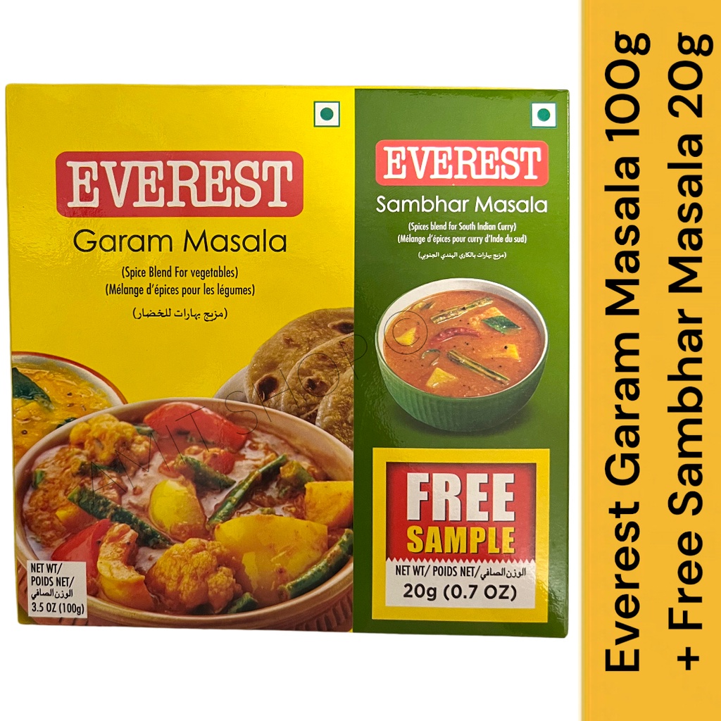 Everest Garam Masala ผงเครื่องเทศการัมมาซาลา ขนาด 100g. + FREE SAMABAR