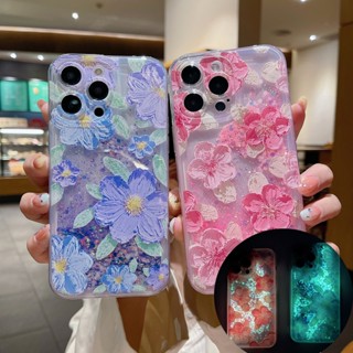 เคสโทรศัพท์มือถือแบบนิ่ม มีทรายไหล แต่งกลิตเตอร์ เรืองแสงในที่มืด ขยับได้ สําหรับ VIVO V27 V27e V25 Pro V23 V23e 5G V20Pro Y20 Y20s Y20sg Y12a Y20i Y17 Y15 Y12 Y11 Y12i Y72