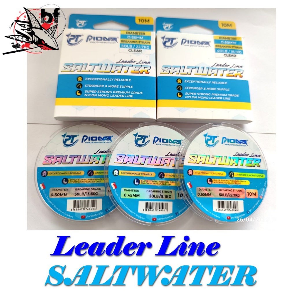 สายช็อคหลีดpioneer-saltwater-leader-line-ขนาด10m-สายสีใส