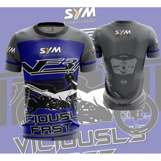 เสื้อกีฬาแขนสั้น ลายทีม Baju Jersey SYM VF3i สีฟ้า