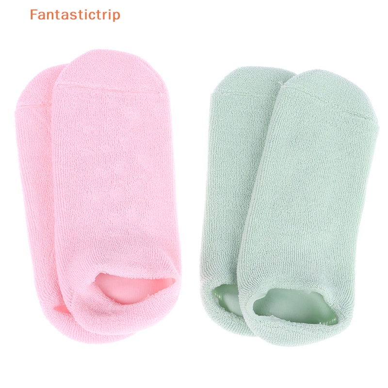 fantastictrip-ถุงเท้าเจลสปา-นํากลับมาใช้ใหม่ได้-ถุงเท้าให้ความชุ่มชื้น-ไวท์เทนนิ่ง-ขัดผิว-เรียบเนียน-มาส์ก-แฟชั่น