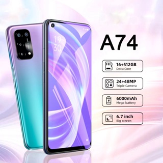 ภาพหน้าปกสินค้าA74 โทรศัพท์มือถือ รองรับ 5G โทรศัพท์ 12+512GB SmartPhone รองรับ2ซิม ประกันศูนย์ 2ปี ที่เกี่ยวข้อง