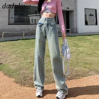 DaDulove💕 New Korean Version of Ins Retro Jeans Womens High Waist Loose Wide Leg Pants Large Size Trousers