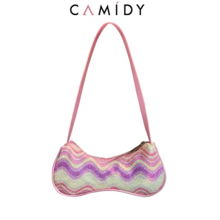 Camidy กระเป๋าสาวออกแบบระดับไฮเอนด์กระเป๋ารักแร้สีชมพูย้อนยุคสหัสวรรษ Y2K กระเป๋าสะพายสาวร้อน