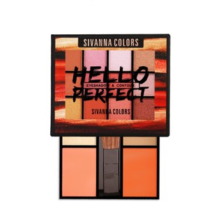 ❤️❤️ อายแชโดว์ บลัชออน ไฮไลท์ คอนทัวร์ ในตลับเดียว Sivanna Colors Hello Perfect