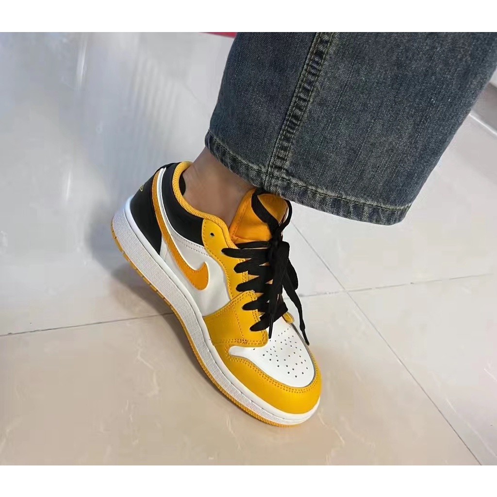 nike-air-jordan-1-low-taxi-university-gold-white-ของแท้-100