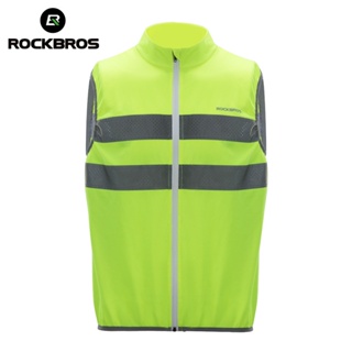 Rockbroscycling เสื้อกั๊กสะท้อนแสง ระบายอากาศ เพื่อความปลอดภัย สําหรับขี่จักรยานกลางคืน
