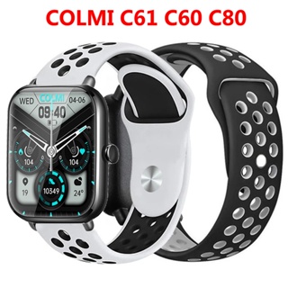 สายนาฬิกาข้อมือซิลิโคน กันน้ํา แบบเปลี่ยน สําหรับ COLMI C61 C60 C80 COLMI C80