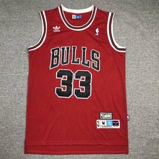 เสื้อกีฬาแขนสั้น ลายทีม Mitchell Black &amp; Ness Jersey Chicago Bulls NBA Scottie Pippen NO. 33 1997-98 อัลเทอร์เนต แห้งเร็ว 584445