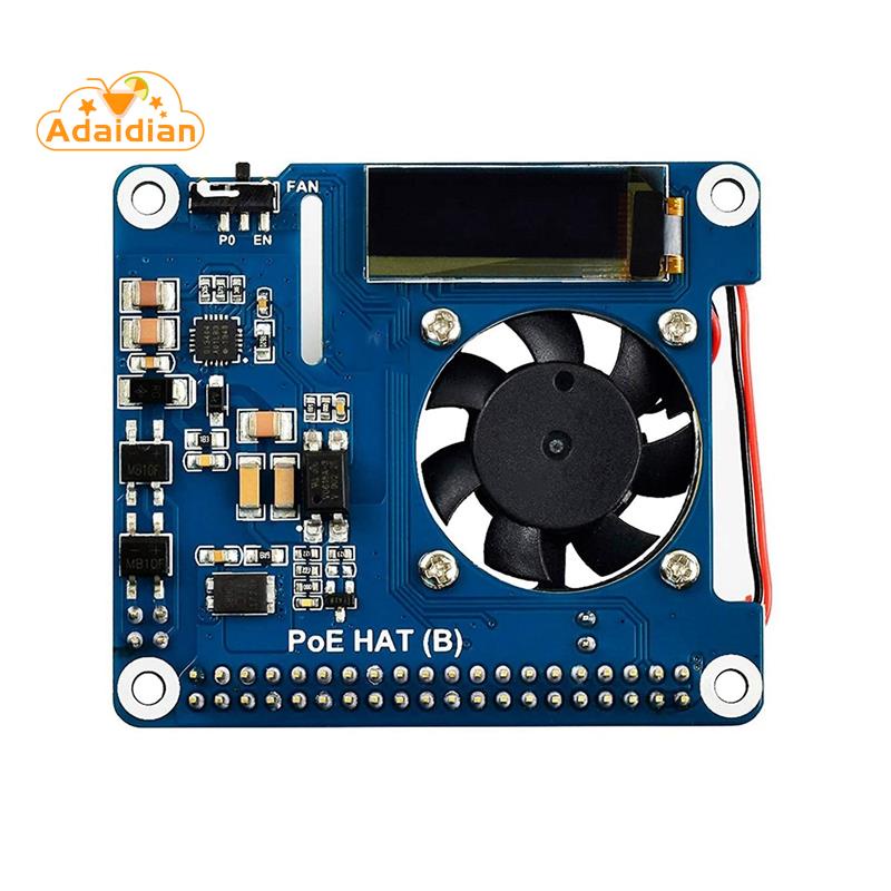 waveshare-บอร์ดขยายเครือข่ายอีเธอร์เน็ต-hat-รองรับ-802-3af-poe-พร้อม-oled-สําหรับ-raspberry-pi-4-model-b-3b