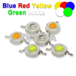 ลูกปัด LED 1W 5 สี ความสว่างสูง สีขาว สีแดง สีเหลือง สีเขียว สีฟ้า 20 ชิ้น